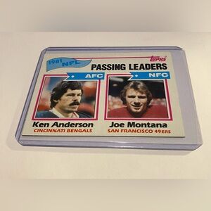 Joe Montana/Ken Anderson 1982 Topps Football Card #257 1981 Passing Leaders